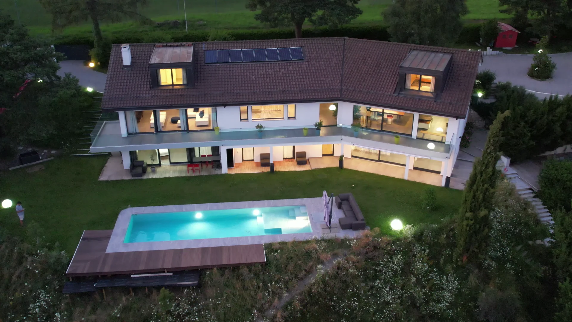 A cinematic view of a home on La Côte
